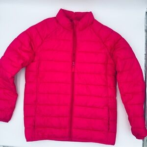 Packable Puffer Coat Girls 14-16 Wonder Nation Pink Foldable Water Resistant